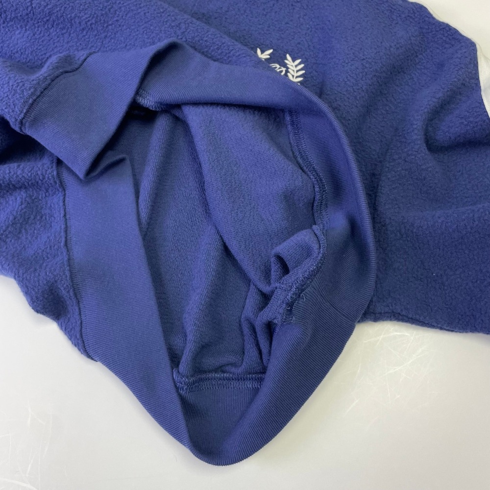 PINK Victorias Secret Navy Blue Cropped Fleece Polo Pullover Sweatshirt Medium - Picture 10 of 16
